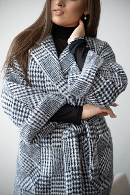 Пальто женское демисезонное 20905 (беж./клетка) - Kankan фото 13