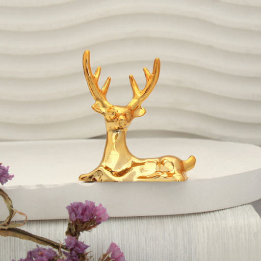 Фигурка Олень декоративный ручка 5,5х4,6 см / G-3115 /уп 50//500/1000/золото - Галеонтрейд фото 2