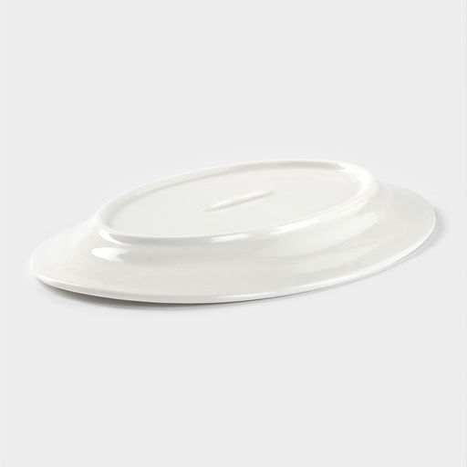 Блюдо овальное c утолщённым краем Доляна White Label, 27.3×18.6×2 см, фарфор, белое