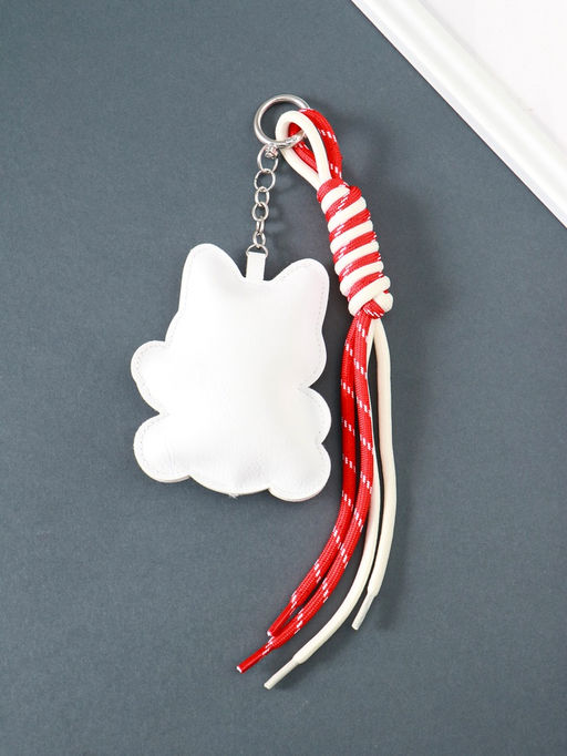Брелок для ключей на карабине «Манэки-нэко», с узлом, кожзам, текстиль, 27×8×3 см