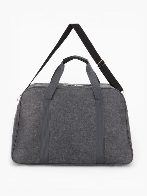 Сумка дорожная, 2 кармана, длинный ремень, 53×23×34 см, серая