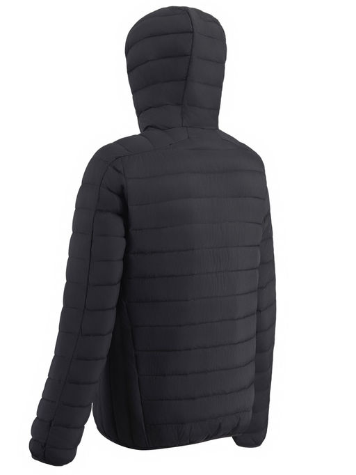 Куртка мужская стёганая с капюшоном с графеновой подкладкой черного цвета 9625_1Ch