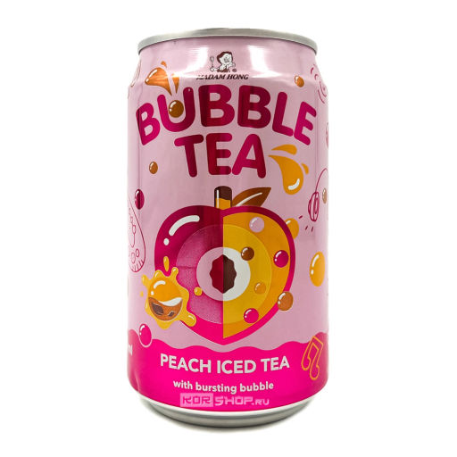 Напиток холодный чай Бабл Ти со вкусом персика Bubble Tea Madam Hong, Тайвань, 320 мл Акция