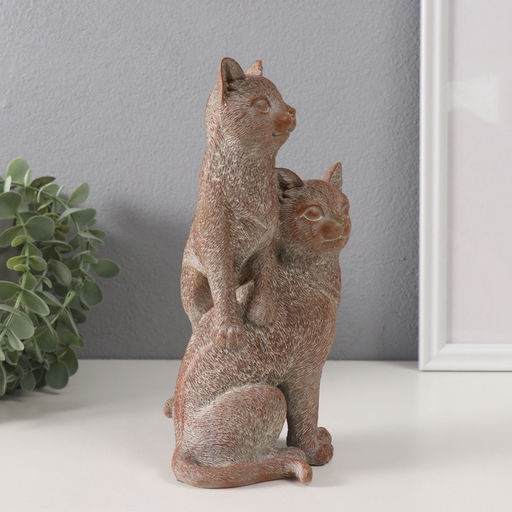 Фигурка полистоун «Две кошечки», беж, 11.5×10.8×22.5 см