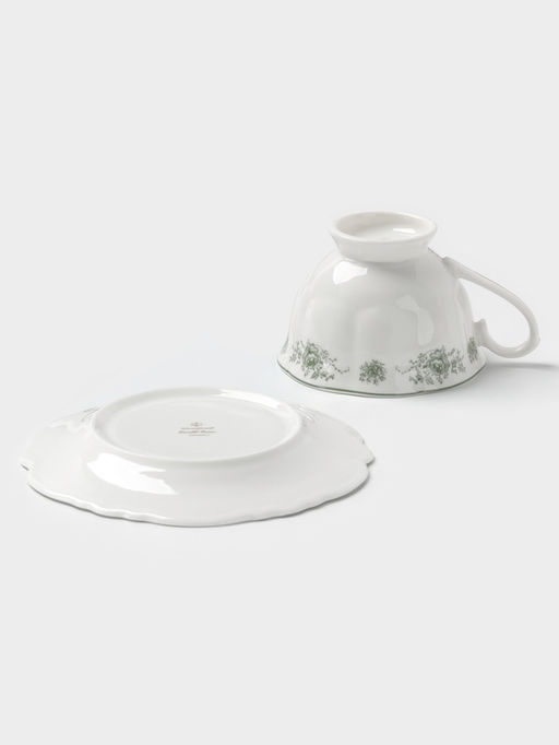 Чайная пара WY Emerald Essence, фарфор, 220 мл, белая