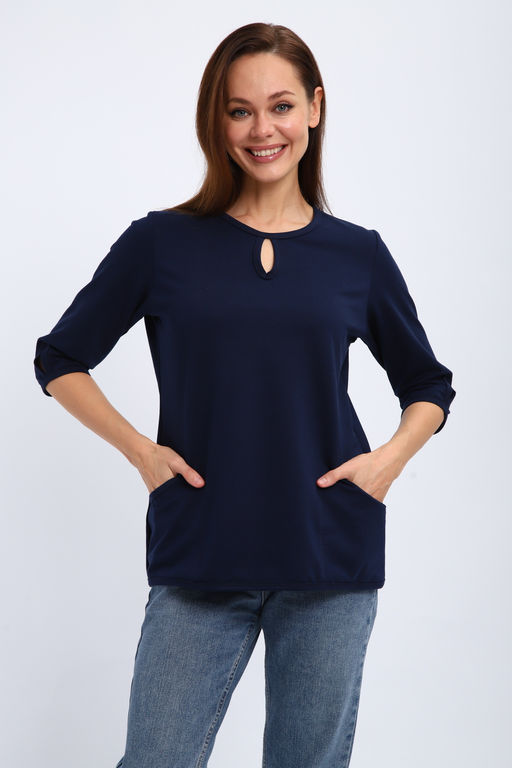Кофта женская из футера 2-н Анфиса индиго