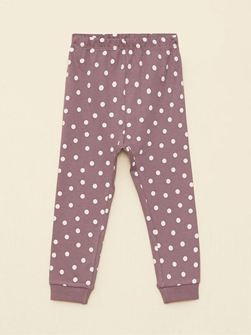 Bisiklet Yaka Uzun Kollu Bambi Bask?l? K?z Bebek Pijama Tak?m? - Waikiki фото 3