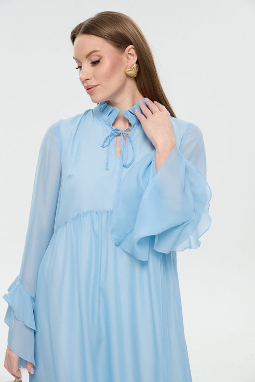 Платье NIKVA н1038-1 голубой  фото 6
