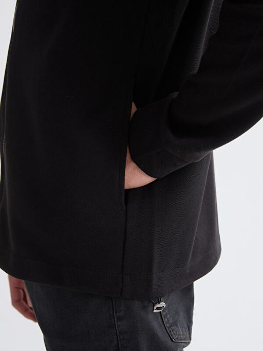 Dik Yaka Uzun Kollu Erkek Fermuarl? Sweatshirt