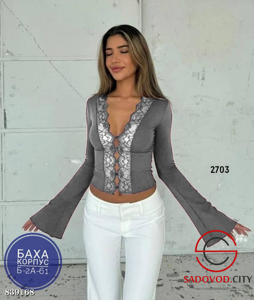 Лонгслив женский с кружевами - Bruno фото 8