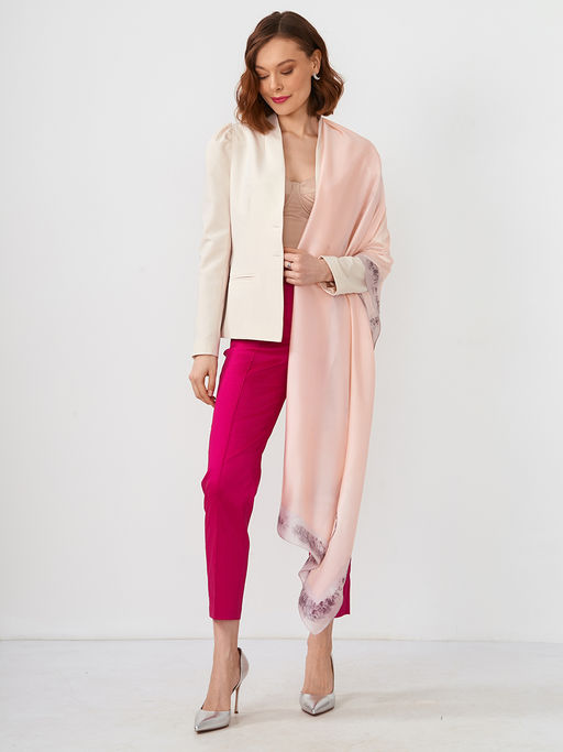 Большой, мягкий, тонкий и очень нежный двусторонний палантин с рисунком - Tantino фото 5