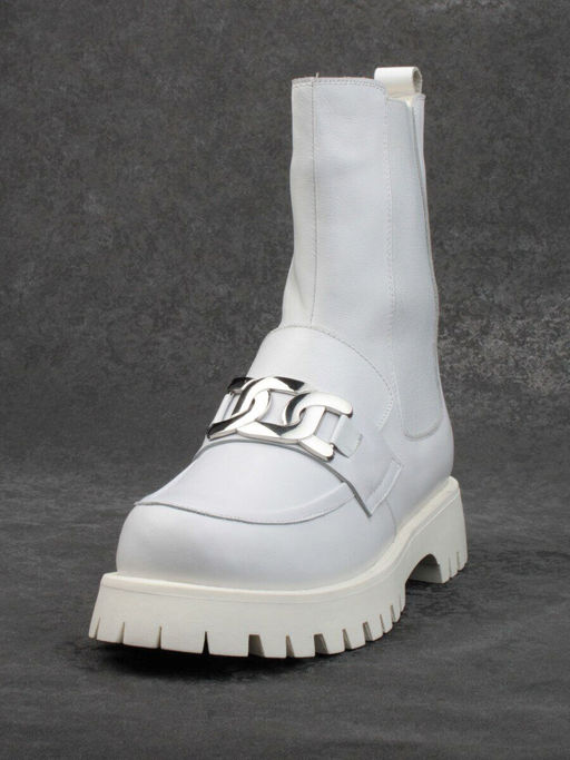 04-YPM5807B WHITE Ботинки зимние женские (натуральная кожа, натуральный мех) - Фабричный китай фото 3