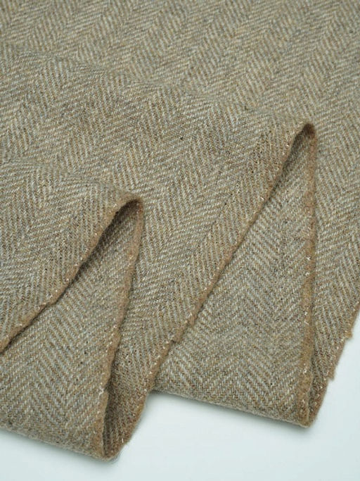 Шерсть пальтово-костюмная Твид Елочка цв.песочный, ш.1.5м, шерсть-60%, п/э-40%, 310гр/м.кв - Купава фото 15