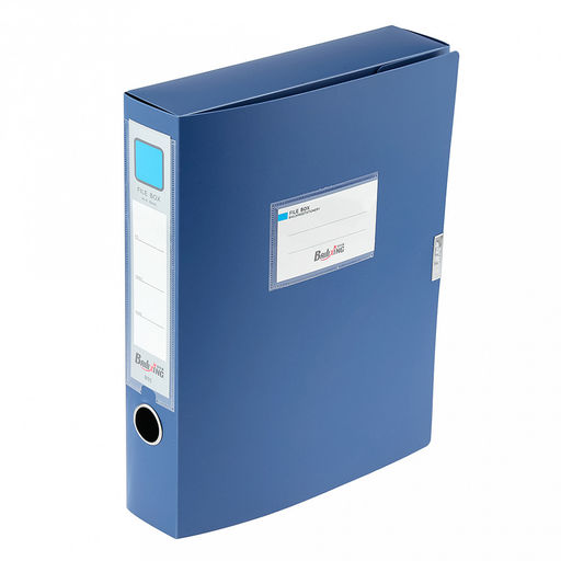 Папка-органайзер (короб) "Архивная" А4 23,4х31х5,5см, пластик, на липучке, цвет синий (Китай)