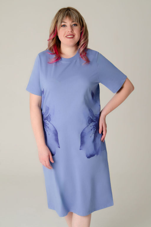 Арт. 4158 Домашняя туника женская 52-60 (5 шт) Цвет:сиреневый