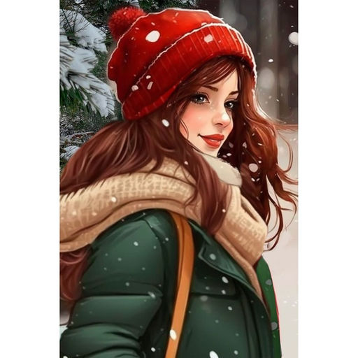 Алмазная мозаика на новый год с частичным заполнением на холсте Нежность, 20?30 см, набор для творчества