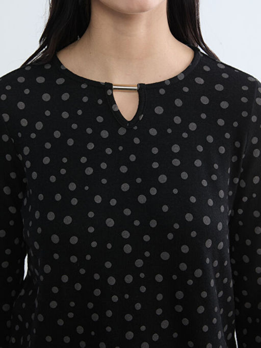 Bisiklet Yaka Desenli Bluz