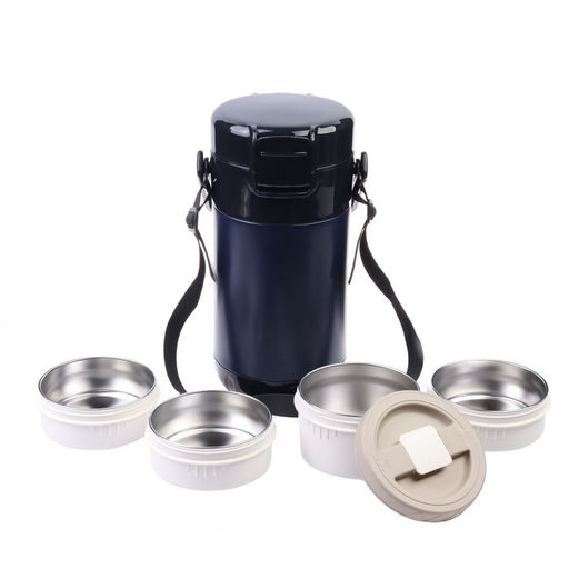 Термос для еды, 2.6 л, 4 контейнера, нержавеющая сталь, синий - Simaland фото 3