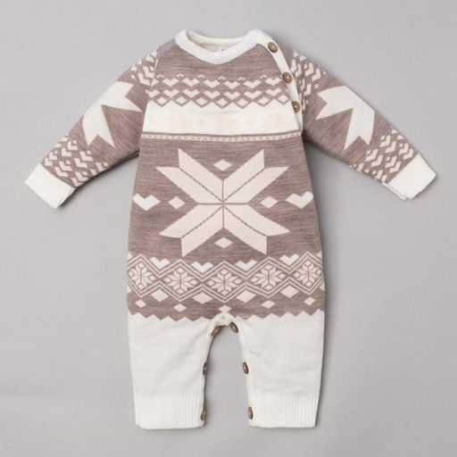 Комбинезон вязаный Крошка Я Снежинка рост 74-80 см