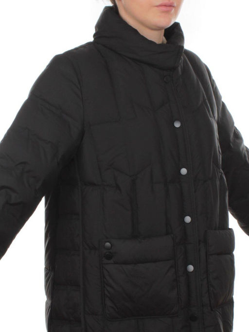 H24-322 BLACK Куртка пуховая облегченная женская (белый утиный пух) - Фабричный китай фото 2