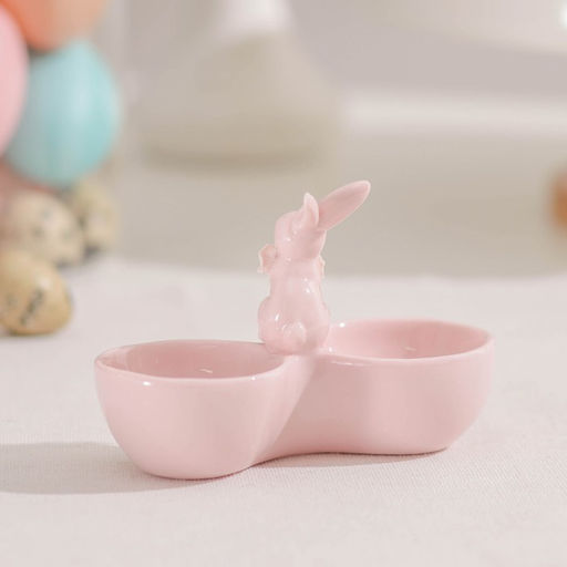 Менажница керамическая 2 ячейки Кролик, 11,5?5,5?8 см, цвет розовый - Simaland фото 2