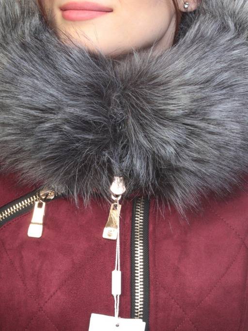 5137 BURGUNDY Парка женская зимняя (150 гр синтепон, искусственный мех)