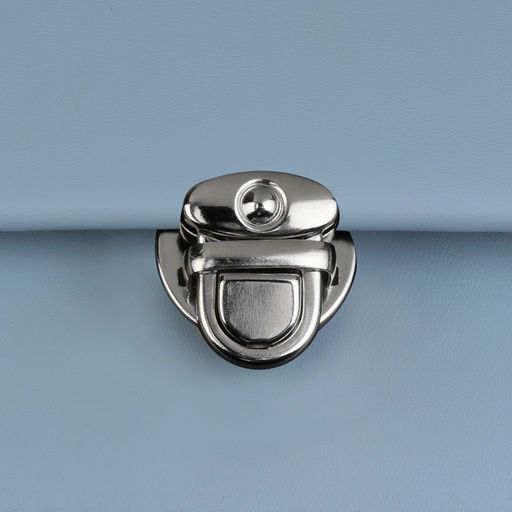 Цена за 5 шт. Застёжка для сумки, 2.5×2.5 см, цвет серебряный