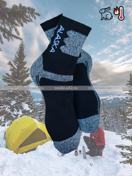 Цена за 3 пар. 3 ПАРЫ - "АЛЯСКА" Термоноски зимние спортивные ВНУТРИ МАХРА мужские арт.1268 41-47 (фактически 40-44)
