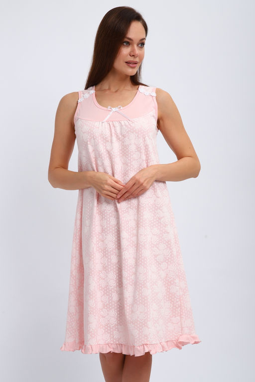 Ночная сорочка из кулирки Василиса персиковый