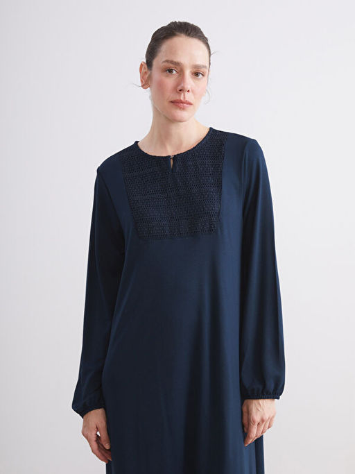 Bisiklet Yaka Dantel Detayl? A Kesim Elbise