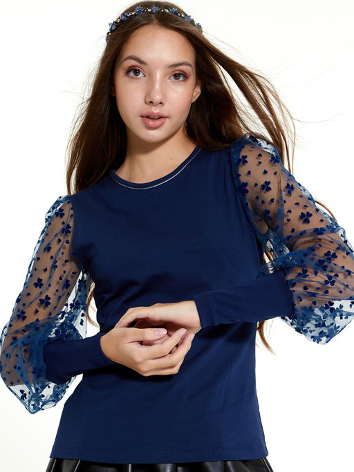 Блузка трикотажная синий 234230538 - Nota bene фото 6