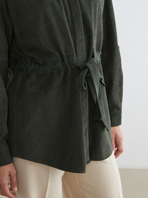 Beli Ku?akl? Kad?n Kadife G?mlek Tunik