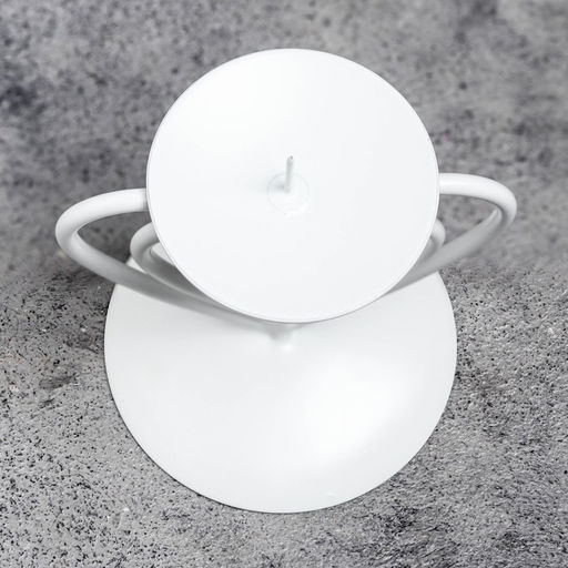 Подсвечник на 1 свечу «Гламур», металл, 9×10.2 см, белый