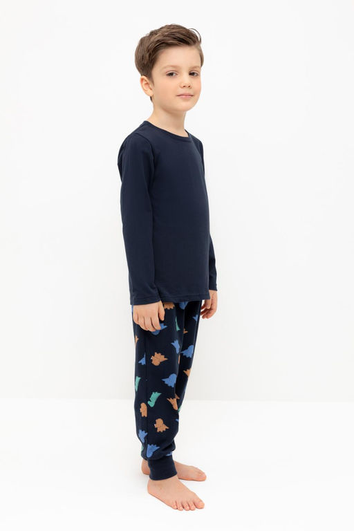 К 1606/индиго,цветные мини дино пижама дет