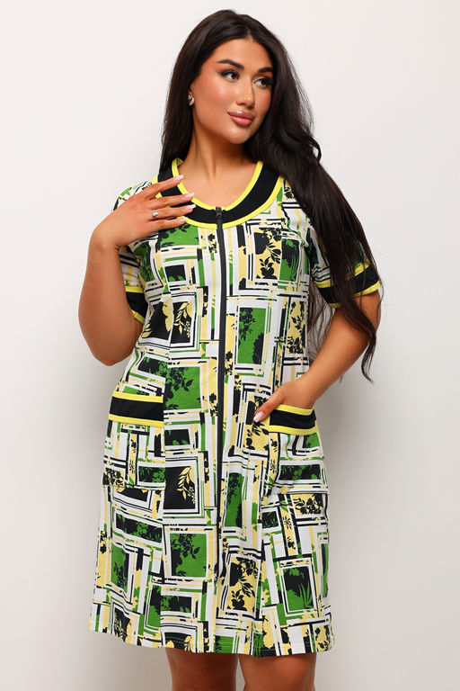 Халат женский из кулирки Марфа цитрусовый микс - Амадэль фото 19