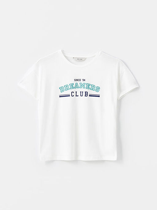 Bisiklet Yaka Bask?l? Kad?n Pijama ?st