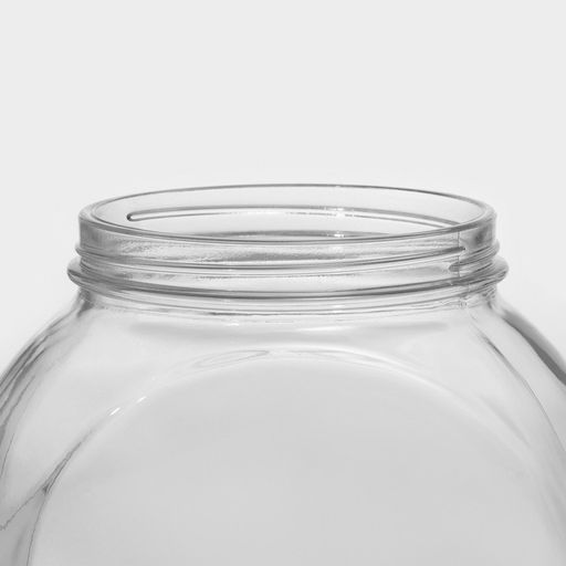 Банка для хранения сыпучих продуктов Paşabahçe Bella, 2 л, стекло, с красной крышкой, прозрачная