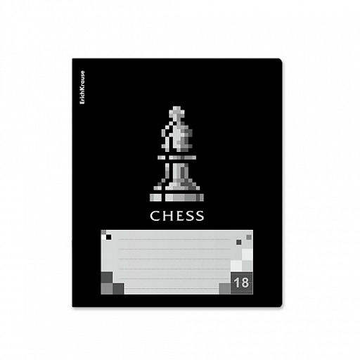 Цена за 10 шт. Тетрадь школьная ученическая ErichKrause Chess Player, 18 листов, линейка, выборочный УФ-лак (в плёнке по 10 шт.)_MIX-PACK  фото 6