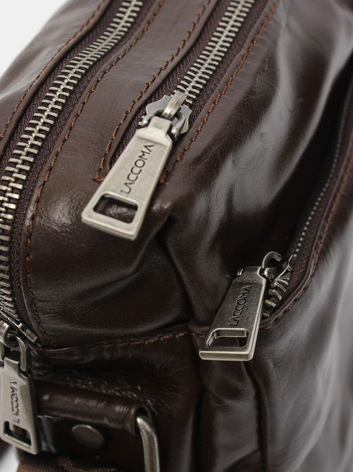 LACCOMA сумка VIN6887-1-коричневый натуральная кожа хлопок фото 4