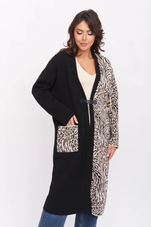 БЕЛАРУСЬ Кардиган Д 3272/черно-бежевый