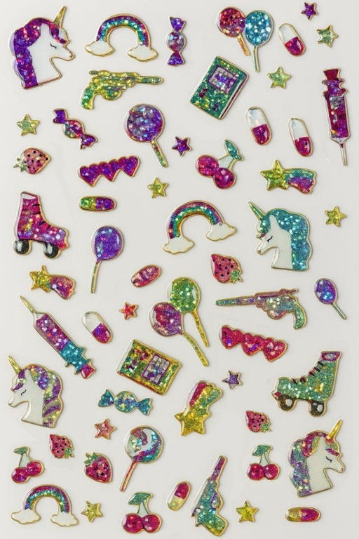 Наклейки объемные "Shiny unicorn" (20,5*9 см)