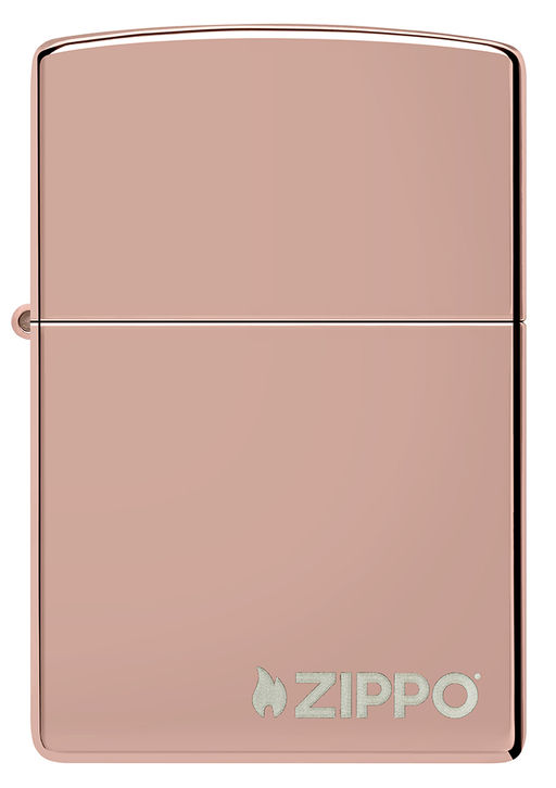 Зажигалка ZIPPO Логотип с глянцевым покрытием Розовое золото | High Polish Rose Gold 49190ZL