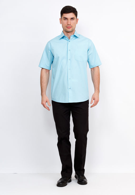 Сорочка мужская короткий рукав GREG Gb210/309/BL SKY  фото 7