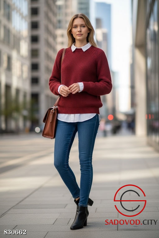 Свитер вязаный однотонный