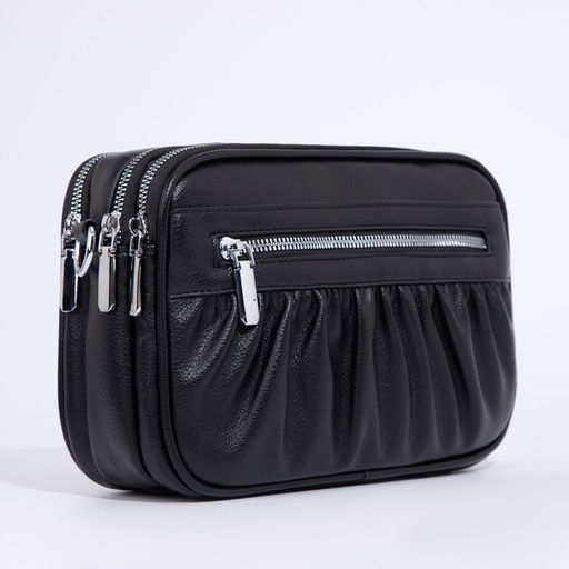 Сумка кросс-боди на молнии, цвет чёрный - Simaland фото 3