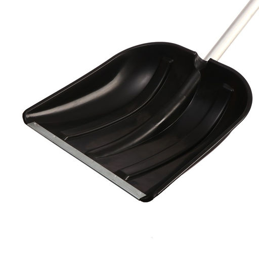 Лопата для уборки снега, пластиковый ковш 410×418 мм, оцинкованная планка, алюминиевый черенок, «Метель»