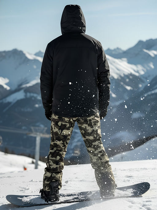 Горнолыжный костюм мужской зимний черного цвета 02412Ch