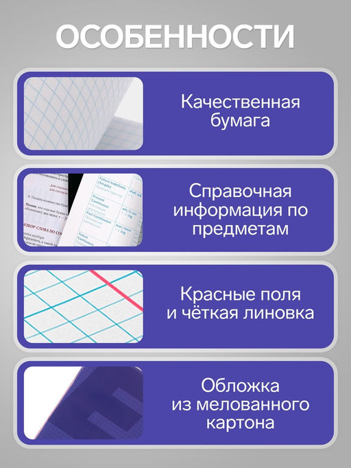 Цена за 15 шт. Тетрадь предметная, 36 листов в клетку, Calligrata «MonoTone. Английский язык», серые листы