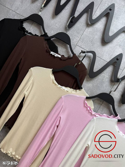 Трикотажный лонгслив с волнообразными краями - Bruno фото 21