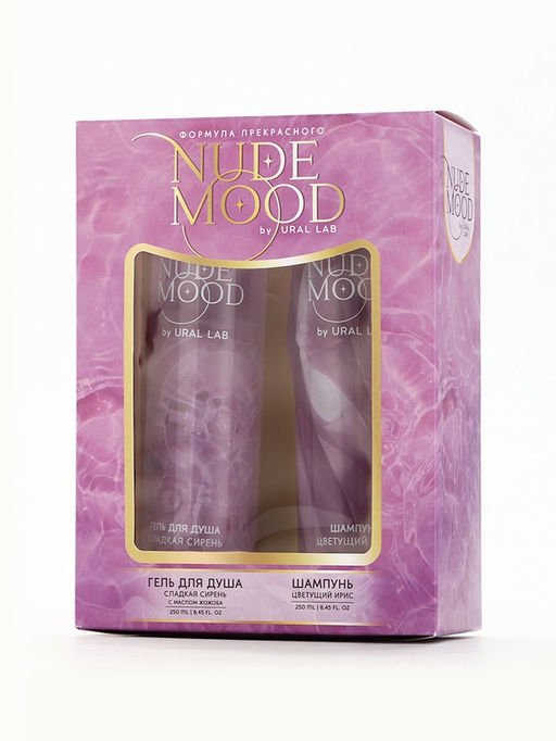 Подарочный набор NUDE MOOD, гель для душа и шампунь для волос, 2?250 мл, аромат ириса и сирени, URAL LAB фото 12